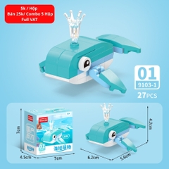 Combo 5 Bộ Lắp Ghép Mô Hình Động Vật Dưới Biển 27pcs. SKU: LG-9103-1 ( VAT 001-C5-11 ) K135-T3-S1