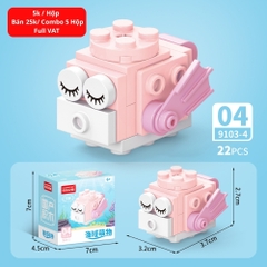 Combo 5 Bộ Lắp Ghép Mô Hình Động Vật Dưới Biển 22pcs. SKU: LG-9103-4 ( VAT 001-C5-11 ) K135-T3-S4