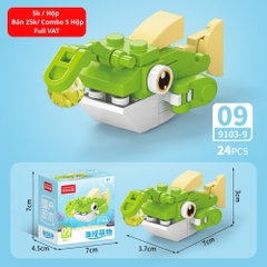 Combo 5 Bộ Lắp Ghép Mô Hình Động Vật Dưới Biển 24pcs. SKU: LG-9103-9 ( VAT 001-C5-11 ) K135-T3-S9