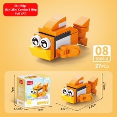 Combo 5 Bộ Lắp Ghép Mô Hình Động Vật 27pcs. SKU: LG-9104-8 ( VAT 001-C5-11 ) K136-T1-S8