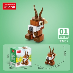 Combo 5 Bộ Lắp Ghép Mô Hình Động Vật 37pcs. SKU: LG-9105-1-C ( VAT 001-C5-11 ) K133-T2-S1