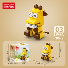 Combo 10 Mẫu Bộ Lắp Ghép Mô Hình Động Vật - (10 Mẫu nhỏ lắp thành 1 mẫu to) - SKU:  LG-9105 ( VAT 001-C10-30 ) - K94-T2-S1-2-3-4