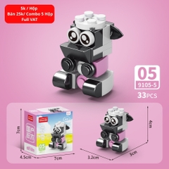 Combo 5 Bộ Lắp Ghép Mô Hình Động Vật 33pcs. SKU: LG-9105-5 ( VAT 001-C5-11 ) K133-T2-S5