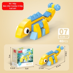 Combo 5 Bộ Lắp Ghép Mô Hình Khủng Long 40pcs. SKU: LG-9106-7 ( VAT 001-C5-11 ) - K135-T2-S17
