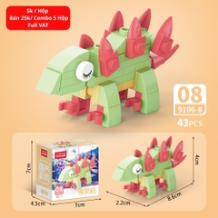 Combo 5 Bộ Lắp Ghép Mô Hình Khủng Long 43pcs. SKU: LG-9106-8 ( VAT 001-C5-11 ) - K135-T1-S17