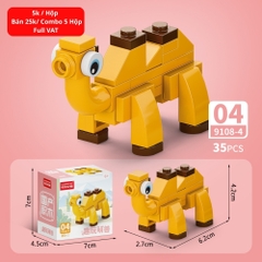 Combo 5 Bộ Lắp Ghép Mô Hình Động Vật 35pcs. SKU: LG-9108-4 ( VAT 001-C5-11 ) - K136-T3-S4