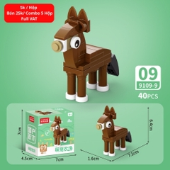 Combo 5 Bộ Lắp Ghép Mô Hình Động Vật 40pcs. SKU: LG-9109-9 ( VAT 001-C5-11 ) - K135-T2-S9