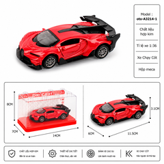 Mô Hình Xe oto bugati , tỉ lệ 1:36- Cao 3.1cm - Ngang 11.5cm - Hộp Meca . SKU : oto-A3214-1 ( VAT : 003-01-35 )