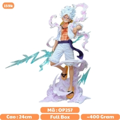 Mô Hình OnePiece Luffy gear 5 dáng đứng tay cầm sét Đế Đục - Cao 24cm - Nặng 400gram , Figure OnePiece - Full Box - N1-K29-T5-S3