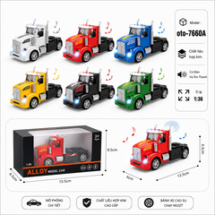 Xe đầu container nhiều màu sắc - Có Đèn và Âm Thanh chất liệu hợp kim , tỉ lệ 1:36 : SKU : oto-7660A ( Vat : 103-01-35 )