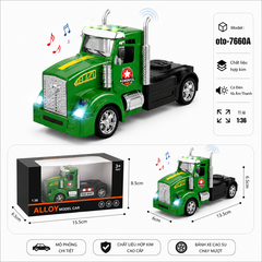 Xe đầu container nhiều màu sắc - Có Đèn và Âm Thanh chất liệu hợp kim , tỉ lệ 1:36 : SKU : oto-7660A ( Vat : 103-01-35 )