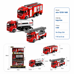 Mô Hình 3 Oto Cứu Hoả hợp kim , tỉ lệ 1:64 - Dài 12cm - rộng 3.5cm - cao 5cm- SKU : oto-CF17-F4 - ( Vat : 003-01-50 !!! ) - K148-T2-S18