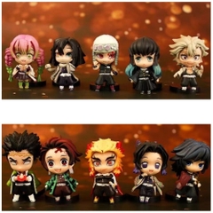 Mô hình Demon Slayer Bộ 10 các nhân vật thanh gươm diệt quỷ , cao 7 - 8 cm - Figure Kimetsu No Yaiba - No Box - N3-K44-T1-S3