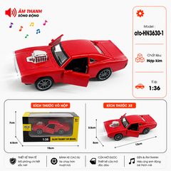 Xe thể thao nhiều kiểu dáng ( Có Đèn , Có Nhạc ) . Chất liệu hợp kim , tỉ lệ 1:36 - SKU : oto-HN3630-1 - ( VAT : 103-01-35 )