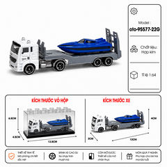 Xe chở thuyền cứu hộ , chất liệu hợp kim , có hộp meca trưng bày , tỉ lệ 1:64 - SKU : oto-95577-22G - ( VAT : 103-01-25 )