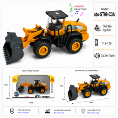 Mô Hình Xe Công Trình Máy xúc , tỉ lệ 1:50, chất liệu hợp kim và nhựa - Dài 20cm - rộng 7cm - cao 8cm - SKU : oto-ST99-C3A - ( VAT 103-02-50 ) - K29-T3-S1