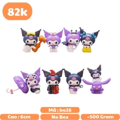 Mô hình kuromi Bộ 8 Melody Gemini Pudding Dog Cinnamon Dog Kuromi Bản A - cao 6cm - Nặng 200gram - No Box - N3-K36-T3-S3