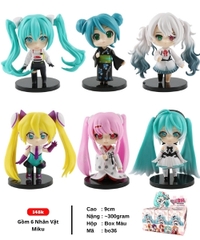 ( Giá 1 con - Bộ 6 con - Đặt Số Lượng 6 ) - Mô Hình Hatsune Miku bộ 6 mô hình miku Bản A - Cao 9cm - nặng 300gram - Figure Miku - Bọc Túi - Box Màu - SKU : bo36 -  (VAT G873-79) - K13-T2-S5