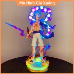 Mô hình OnePiece Luffy Gear 5 Nika trắng bản có vũ khí cầm tay chế led có base đẹp cao 20 cm - OnePiece  - túi opp + có hộp đẹp - N2