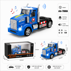 Xe đầu container nhiều màu sắc - Có Đèn và Âm Thanh chất liệu hợp kim , tỉ lệ 1:36 : SKU : oto-7660A ( Vat : 103-01-35 )