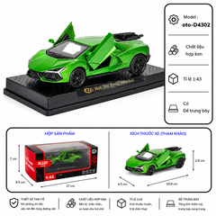 Mô Hình Xe Lamborghini nhiều màu sắc tỉ lệ 1:43 chất liệu Hợp kim - FULL BOX : box màu SKU : oto-D4302 - (VAT: 003-01-35) - K54-T2-S8