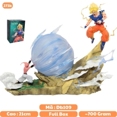 Mô Hình DragonBall Goku Đại chiến  Majin buu + có led ở cầu - Cao 21cm - rộng 26cm , nặng 700gram - Figure DragonBall - Có Hộp màu N1-K28-T5-S1