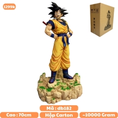 Mô hình DragonBall Songoku dáng đứng , hàng cao cấp - Cao 70cm - ngang 38cm - nặng 10kg - phụ kiện :  1 gậy đeo lưng - Dragon Ball - Box bìa + hộp xốp