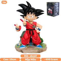 Mô hình DragonBall Goku Kid đứng chào - Cao 19cm - ngang 13cm - nặng 450gram - Phụ kiện : Tay thay thế -  Box màu - Dragon Ball N1-ST11