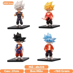 Mô Hình Dragon Ball Bộ 4 Goku Dáng Đứng Có Đế - cao 17cm - nặng 780gram - DragonBall - Hộp Màu - N3-K46-T1-S1-S2