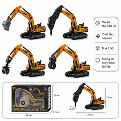 Mô Hình 4 loại Xe Cần Cẩu , chất liệu hợp kim và nhựa - Dài 25cm - rộng 8cm - cao 15cm - SKU : oto-588-21 - ( Vat : 003-01-70 !!! )
