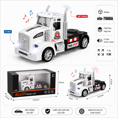 Xe đầu container nhiều màu sắc - Có Đèn và Âm Thanh chất liệu hợp kim , tỉ lệ 1:36 : SKU : oto-7660A ( Vat : 103-01-35 )