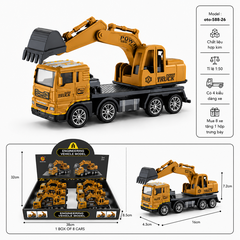 Mô Hình 4 loại  Xe Công Trình , chất liệu hợp kim và nhựa - Dài 16cm - rộng 4.3cm - cao 7.2cm - SKU : oto-588-26 - ( Vat : 003-01-35 !!! )