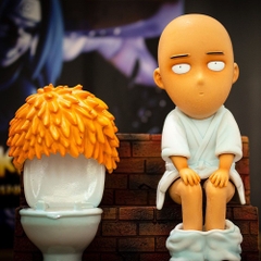 Mô Hình One Punch Man Saitama thánh phồng tôm kute cao 15cm - Figure OnePunchMan