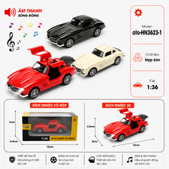 Xe thể thao nhiều kiểu dáng ( Có Đèn , Có Nhạc ) . Chất liệu hợp kim , tỉ lệ 1:36 - SKU : oto-HN3623-1 - ( VAT : 103-01-35 )