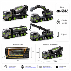 Xe Công Trình nhiều kiểu dáng , chất liệu bằng thép hợp kim , tỉ lệ 1:50 - SKU : oto-588-5 ( VAT : 103-02-40 )