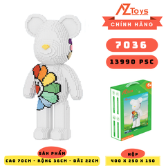 LG - 7036 - Gấu Bearbrick Hoa - Sỉ Lẻ 197k - Sỉ Thùng 185k - Thùng 8 con