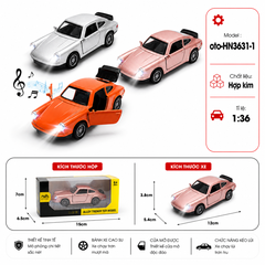 Xe thể thao nhiều kiểu dáng ( Có Đèn , Có Nhạc ) . Chất liệu hợp kim , tỉ lệ 1:36 - SKU : oto-HN3631-1 - ( VAT : 103-01-35 )