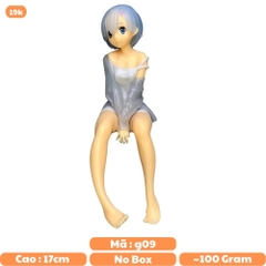 Mô Hình RE:ZERO Rem tóc xanh ngồi  - Cao 17cm - nặng 100Gram - No Box : bọc túi OPP