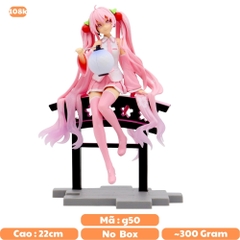 Mô Hình Hatsune Miku Hồng Ngồi Cổng - Cao 22cm - nặng 300gram - Figure Miku - Bọc Túi - No Box - N1-K37-T1-S9