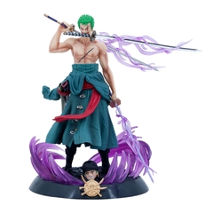 Mô Hình Đồ Chơi - Zoro đứng 2 đầu + 3 kiếm + 3haki - OnePiece - No Box - Bọc Túi Opp  - N1-K12-T2-S1