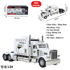 Mô Hình Xe Đầu Container Màu Trắng - Đỏ - Dài 24cm - Cao 9.5cm - Rộng : 6.5cm - nặng : 1kg - Box màu - SKU : H06111 - (VAT: 003-01-230)