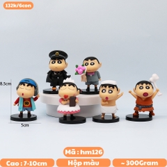 Mô Hình bộ 6 Shin bút chì cosplay - Cao 7-10cm - nặng 300gram - Figure Cậu Bé Bút Chì - bọc túi OPP - Hộp Màu - HM126 N3-K34-T2-S1