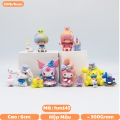 Mô hình kuromi bộ 6 kuromi - cao 6cm - Nặng 300gram - Bọc Túi - Full box - Có hộp mù -  n3-k31-t1-s1