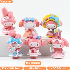 Mô hình kuromi bộ 6 kuromi hồng blind box - cao 5 - 6.5cm - Nặng 500gram - Bọc Túi - Hộp Màu - N3-K60-T3-S2