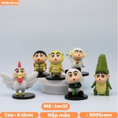 Mô Hình bộ 6 Shin động vật - Cao 8-11cm - nặng 300gram - Figure Cậu Bé Bút Chì - bọc túi OPP - Hộp Màu - Hm33 n3-k49-t2-s1