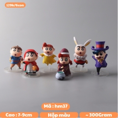 Mô Hình bộ 6 Shin bút chì - Cao 7-9cm - nặng 300gram - Figure Cậu Bé Bút Chì - bọc túi OPP - Hộp Màu - Hm37 N3-K37-T2-S1