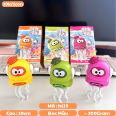 Đồ Chơi Trẻ Em mực nhỏ nhảy múa màu cam chạy cót - Cao 10cm - Nặng 200gram - Hộp Màu - ht29a K77-T4-S12