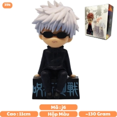 Mô Hình Gojo Satoru Tóc trắng Đeo kính - Cao 11cm - nặng 100Gram - Box màu   : bọc túi OPP - Figure anime Jujutsu Kaisen - N1-K39-T3-S2