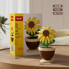 Combo 2 Bộ Lắp Ghép Chậu Hoa Hướng Dương - 88 hạt - Full Box - Sku : LG-K335-C - (VAT 001-C2-11) - K97-T2-S1