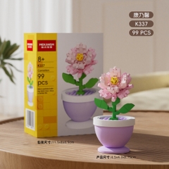 Combo 2 Bộ Lắp Ghép Chậu Hoa Cẩm Chướng - 99 hạt - Full Box - Sku : LG-K337-C - (VAT 001-C2-11) - K97-T2-S3